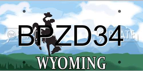 BPZD34 Wyoming License Plate