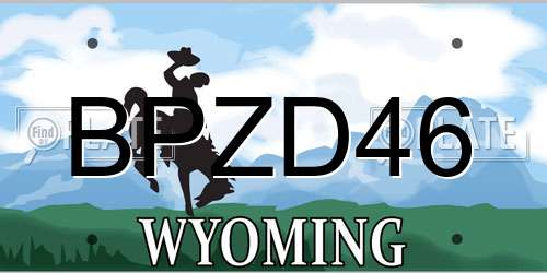 BPZD46 Wyoming License Plate
