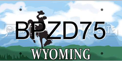 BPZD75 Wyoming License Plate