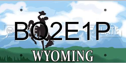 BQ2E1P Wyoming License Plate