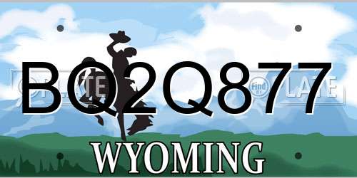 BQ2Q877 Wyoming License Plate