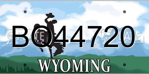 BQ44720 Wyoming License Plate