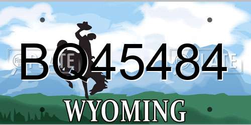 BQ45484 Wyoming License Plate