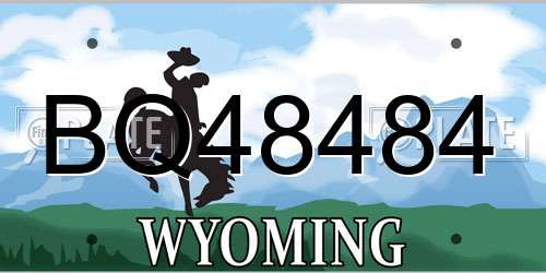 BQ48484 Wyoming License Plate