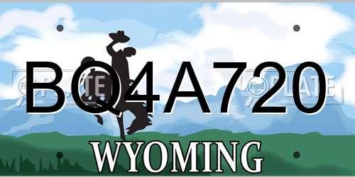 BQ4A720 Wyoming License Plate
