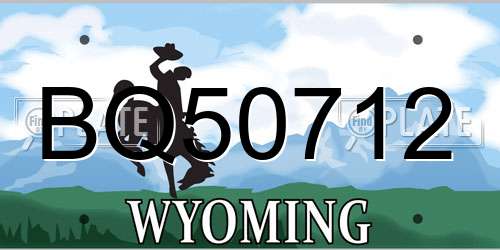 BQ50712 Wyoming License Plate