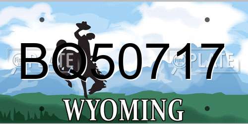 BQ50717 Wyoming License Plate