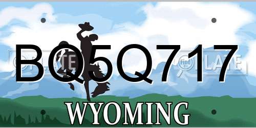 BQ5Q717 Wyoming License Plate