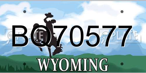BQ70577 Wyoming License Plate