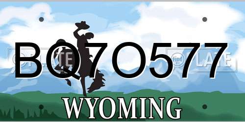 BQ7O577 Wyoming License Plate