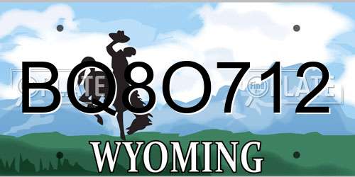 BQ8O712 Wyoming License Plate