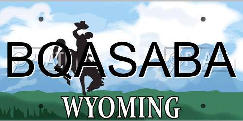 BQASABA Wyoming License Plate