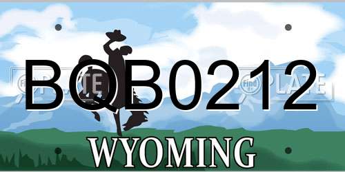 BQB0212 Wyoming License Plate