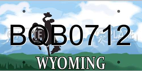 BQB0712 Wyoming License Plate