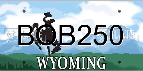 BQB250 Wyoming License Plate