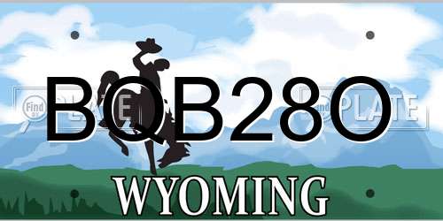 BQB28O Wyoming License Plate