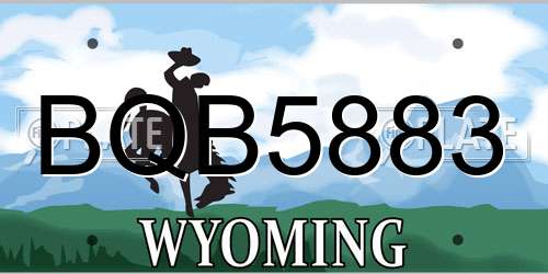 BQB5883 Wyoming License Plate