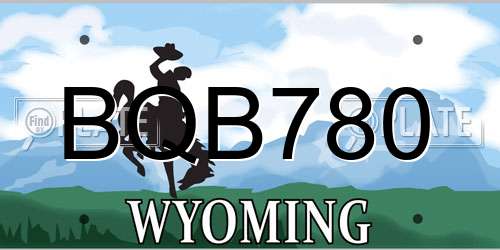 BQB780 Wyoming License Plate
