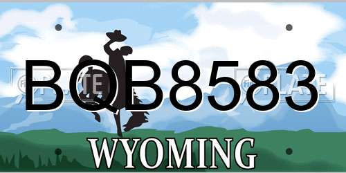 BQB8583 Wyoming License Plate