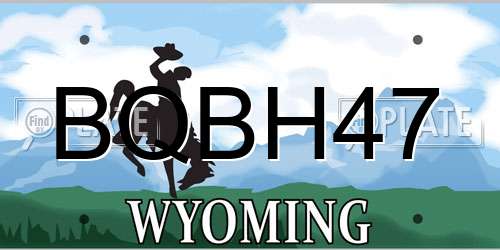 BQBH47 Wyoming License Plate