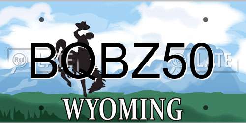 BQBZ50 Wyoming License Plate