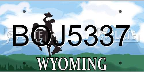 BQJ5337 Wyoming License Plate