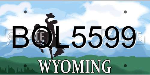 BQL5599 Wyoming License Plate