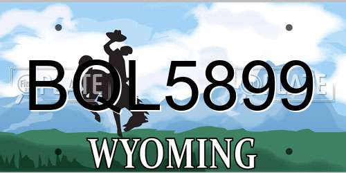 BQL5899 Wyoming License Plate