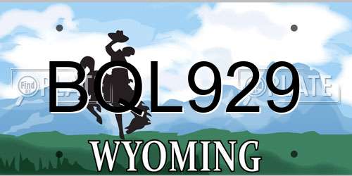 BQL929 Wyoming License Plate