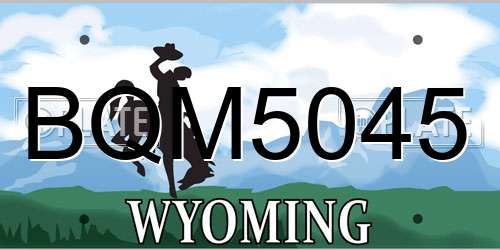BQM5045 Wyoming License Plate