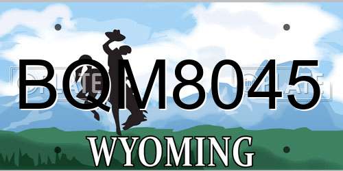 BQM8045 Wyoming License Plate
