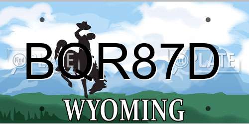 BQR87D Wyoming License Plate