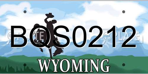 BQS0212 Wyoming License Plate