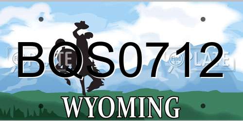 BQS0712 Wyoming License Plate