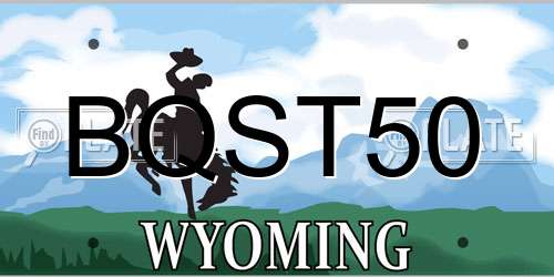 BQST50 Wyoming License Plate