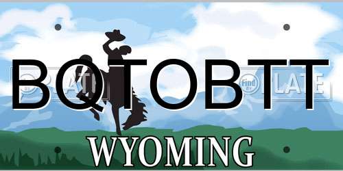 BQTOBTT Wyoming License Plate