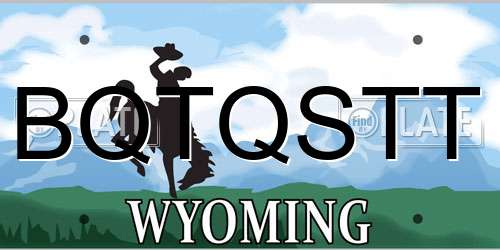 BQTQSTT Wyoming License Plate