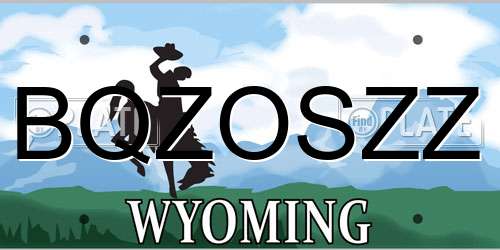 BQZOSZZ Wyoming License Plate
