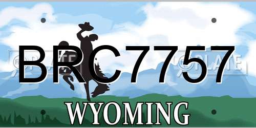 BRC7757 Wyoming License Plate
