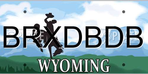 BRXDBDB Wyoming License Plate