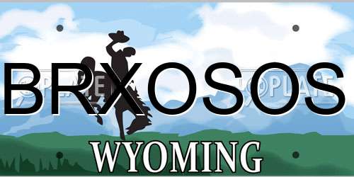 BRXOSOS Wyoming License Plate
