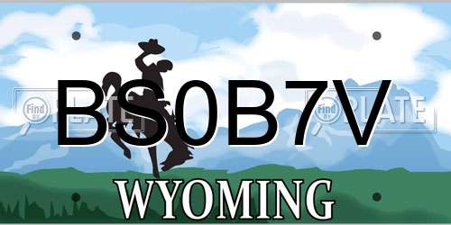 BS0B7V Wyoming License Plate