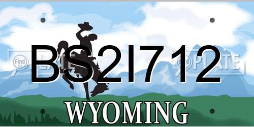 BS2I712 Wyoming License Plate