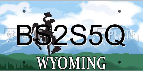 BS2S5Q Wyoming License Plate