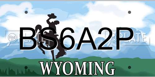 BS6A2P Wyoming License Plate