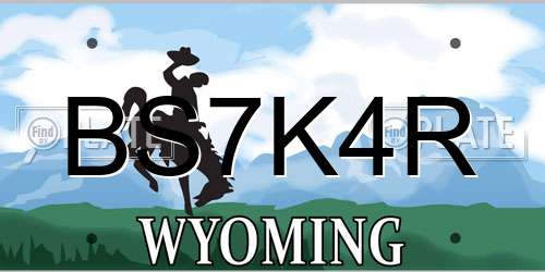 BS7K4R Wyoming License Plate