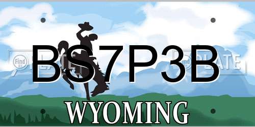 BS7P3B Wyoming License Plate