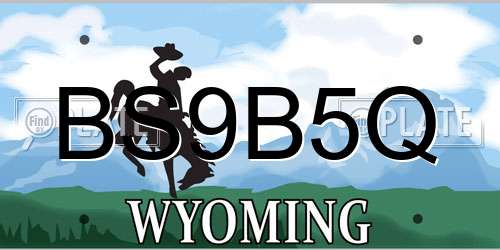 BS9B5Q Wyoming License Plate