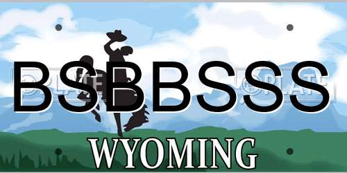 BSBBSSS Wyoming License Plate