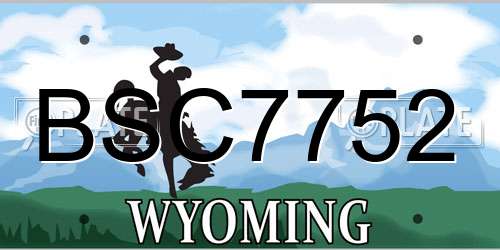 BSC7752 Wyoming License Plate